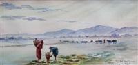 EDOUARD HERZIG PORTEUSES DEAU ET TROUPEAU
